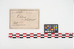 Etikett zu Bronzemelonenarmreif (NHMW-PRAE-025388)